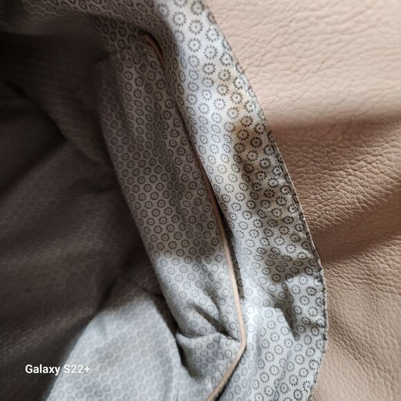 Black Rivet Taupe Leather Purse Normcore Everyday Carryall Classic Neutral - Picture 8 of 15